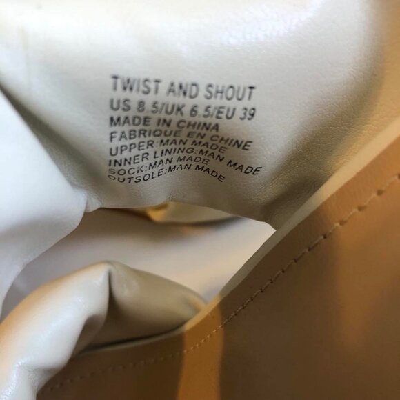 New FJ JUST FAB Twist & Shout Block Heel Sandals Vegan Leather Mules Ivory SZ 8 - Picture 9 of 9